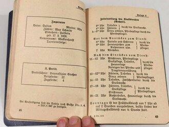 H.Dv.11/1 "Das Truppenpferd"  Heft 1 " Pferdepflege, Stallpflege, Füttern und Tränken" Berlin 1937 mit 71 Seiten