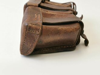 1. Weltkrieg Patronentasche, getragenes Stück, datiert 1916