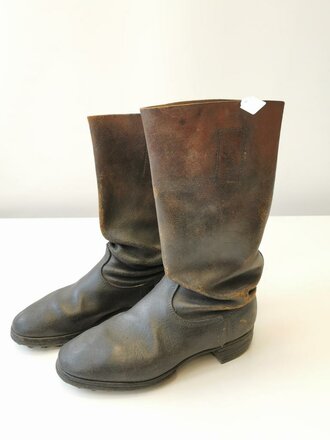 Paar Stiefel für Mannschaften der Wehrmacht, getragene Kammerstücke, Sohlenlänge 28cm