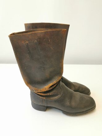 Paar Stiefel für Mannschaften der Wehrmacht, getragene Kammerstücke, Sohlenlänge 28cm