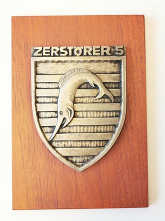 Dekorative Wandtafel "Zerstörer 5", Maße 13 x 19 cm