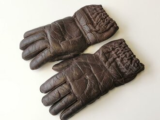 Fallschirmjäger, Paar Handschuhe aus braunem Leder,...