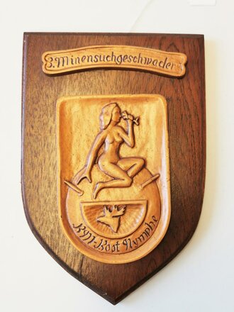 Dekorative Wandtafel "3. Minensuchgeschwader BM-Boot Nymphe", Maße 16 x 23 x 1 cm