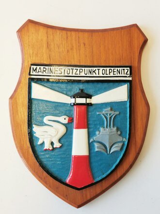 Dekorative Wandtafel "Marinestützpunkt Olpenitz", Maße 14 x 18 x 1 cm