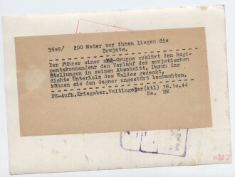 Presseaufnahme "200 Meter vor ihnen liegen die Sowjets", Maße 18 x 13 cm