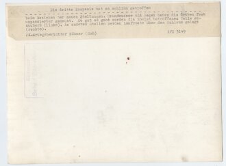 Presseaufnahme "Die dritte Kompanie hat es schlimm getroffen", Maße 24 x 18 cm