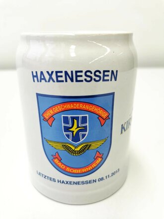 Bierkrug Bundeswehr "Haxenessen Ehem. Geschwaderangehörige"