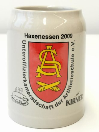 Bierkrug Bundeswehr "Haxenessen 2009 Unteroffizierkameradschaft der Artillerieschule e.V."
