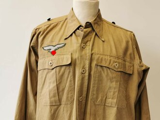 Luftwaffe Tropenhemd langarm , getragenes Stück, der...
