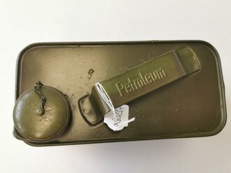 Petroleumbehälter Wehrmacht für MG, passt in den Gurtkasten, Überlackiertes Stück