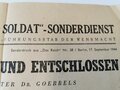 "Der Politische Soldat" - Sonderdruck aus ,,Das Reich´´ Nr. 38 / Berlin 17. September 1944