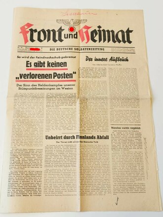 "Front und Heimat" - Die Deutsche Soldatenzeitung, Nr 36, September 1944