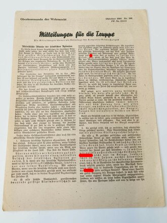 "Mitteilungen für die Truppe", Oktober 1944, Nr. 366