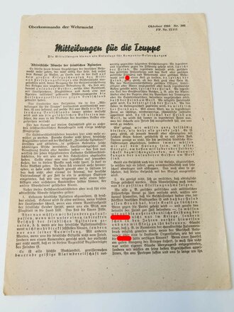 "Mitteilungen für die Truppe", Oktober...