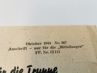 "Mitteilungen für die Truppe", Oktober...