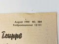 "Mitteilungen für die Truppe", August 1944, Nr. 364