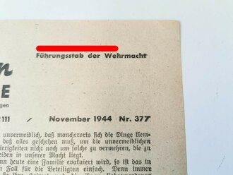 "Mitteilungen für die Truppe", November...