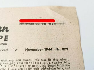 "Mitteilungen für die Truppe", November 1944, Nr. 379