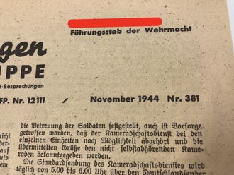 "Mitteilungen für die Truppe", November...