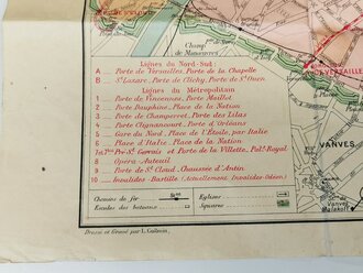 Aufenthalt in Paris, 3- teiliges Konvolut bestehend aus Merkblatt, Metro Fahrplan und Ausweis für die Innenstadt Paris, datiert 1940