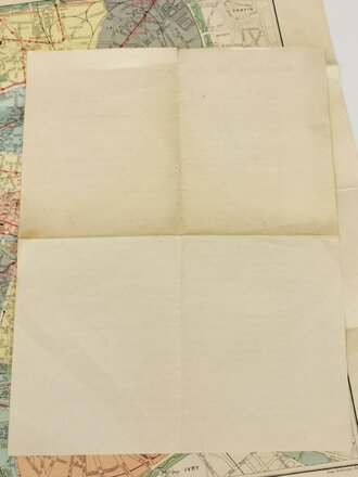 Aufenthalt in Paris, 3- teiliges Konvolut bestehend aus Merkblatt, Metro Fahrplan und Ausweis für die Innenstadt Paris, datiert 1940