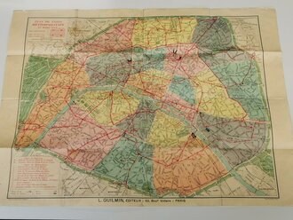 Aufenthalt in Paris, 3- teiliges Konvolut bestehend aus Merkblatt, Metro Fahrplan und Ausweis für die Innenstadt Paris, datiert 1940