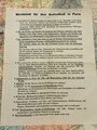 Aufenthalt in Paris, 3- teiliges Konvolut bestehend aus Merkblatt, Metro Fahrplan und Ausweis für die Innenstadt Paris, datiert 1940