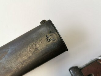 Seitengewehr M84/98 für K98 der Wehrmacht, Nummerngleiches Stück fze 43