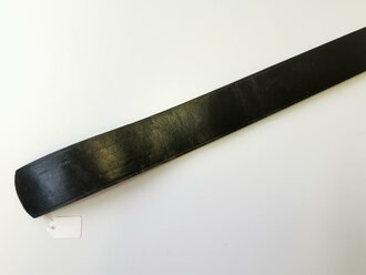 Koppelriemen für Parteiverbände, schwarzes Leder mit blauem Unterfutter, Gesamtlänge 100cm