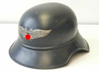 Stahlhelm Luftschutz, Innenfutter fehlt, sonst gut