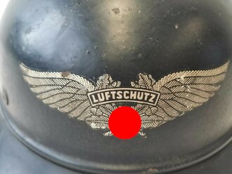 Stahlhelm Luftschutz, Innenfutter fehlt, sonst gut