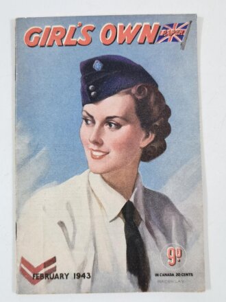 British 1943 dated "Girls Own Paper "Vol.64, datiert February 1943, A5, 40 Seiten