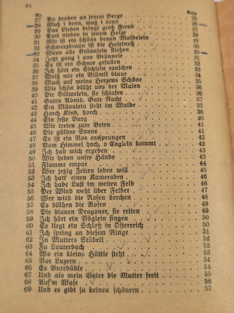 BDM, Lieder des Bundes Deutscher Mädel, datiert 1933, 64 Seiten, Maße unter A5