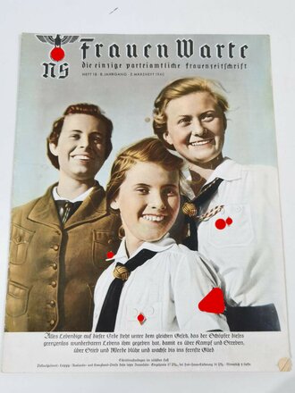 NS Frauenwarte, Heft 18, 2. Märzheft 1940, Mitglied und Führerinnen des BDM auf der Titelseite