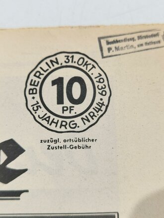 Deutsche Illustrierte, Nr. 44, datiert 31. Oktober 1939...