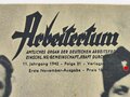 Arbeitertum, Folge 21, Erste Novemberausgabe 1942 "Drei Mädchen in Uniform - Nachrichtenhelferin, Rot-Kreuz-Schwester und Straßenbahnschaffnerin"