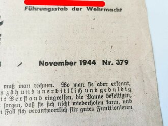 "Mitteilungen für die Truppe", November 1944, Nr. 379