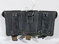 Patronentasche zum K98 Wehrmacht ( für 6 Ladestreifen). Schwarzes Leder, datiert 1942
