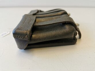 Patronentasche zum K98 Wehrmacht ( für 6 Ladestreifen). Schwarzes Leder, datiert 1938