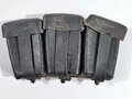 Patronentasche zum K98 Wehrmacht ( für 6 Ladestreifen). Schwarzes Leder, datiert 1942/43