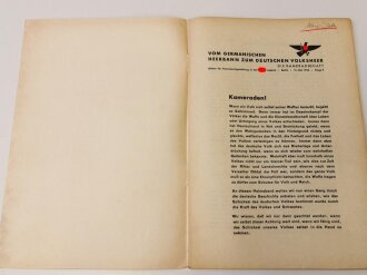Die Kameradschaft - Blätter für Heimabendgestaltung der HJ, 13. Mai 1936, Folge 9 "Vom Germanischen Heerbann zum Deutschen Volksheer" 16 Seiten, A5