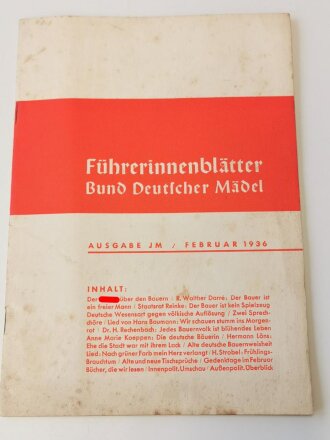 Führerinnenblätter "Bund Deutscher...