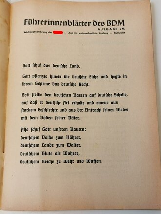 Führerinnenblätter "Bund Deutscher...