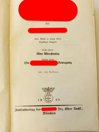 Adolf Hitler "Mein Kampf" Blaue Ganzleinenausgabe mit Widmung von 1935