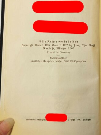 Adolf Hitler "Mein Kampf" Blaue Ganzleinenausgabe mit Widmung von 1935