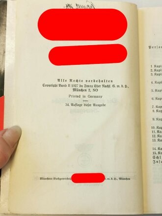 Adolf Hitler "Mein Kampf" 2. Band mit Widmung von 1935