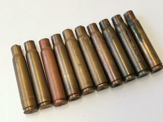 10 leere, abgeschossene Hülsen 8x57 Wehrmacht