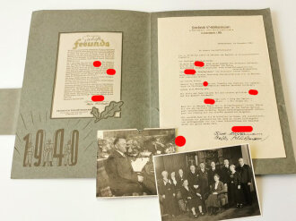 Präsentationsmappe des NS Musterbetrieb Friedrich Schlötermann Lüdenscheid " Wir kapitulieren nie ! 1939/40.  Das Anschreiben vorhanden, die darin beschriebene Bildfolge fehlt