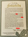 Präsentationsmappe des NS Musterbetrieb Friedrich Schlötermann Lüdenscheid " Wir kapitulieren nie ! 1939/40.  Das Anschreiben vorhanden, die darin beschriebene Bildfolge fehlt