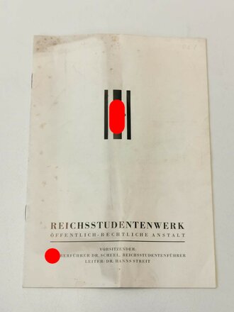 Reichsstudentenwerk - Öffentlich-Rechtliche Anstalt, Maße A5, 14 Seiten